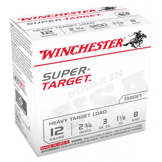 WINCHESTER AMMO SUPER TARGET 12GA. 1200FPS. 1-1/8OZ. #8 25-PACK